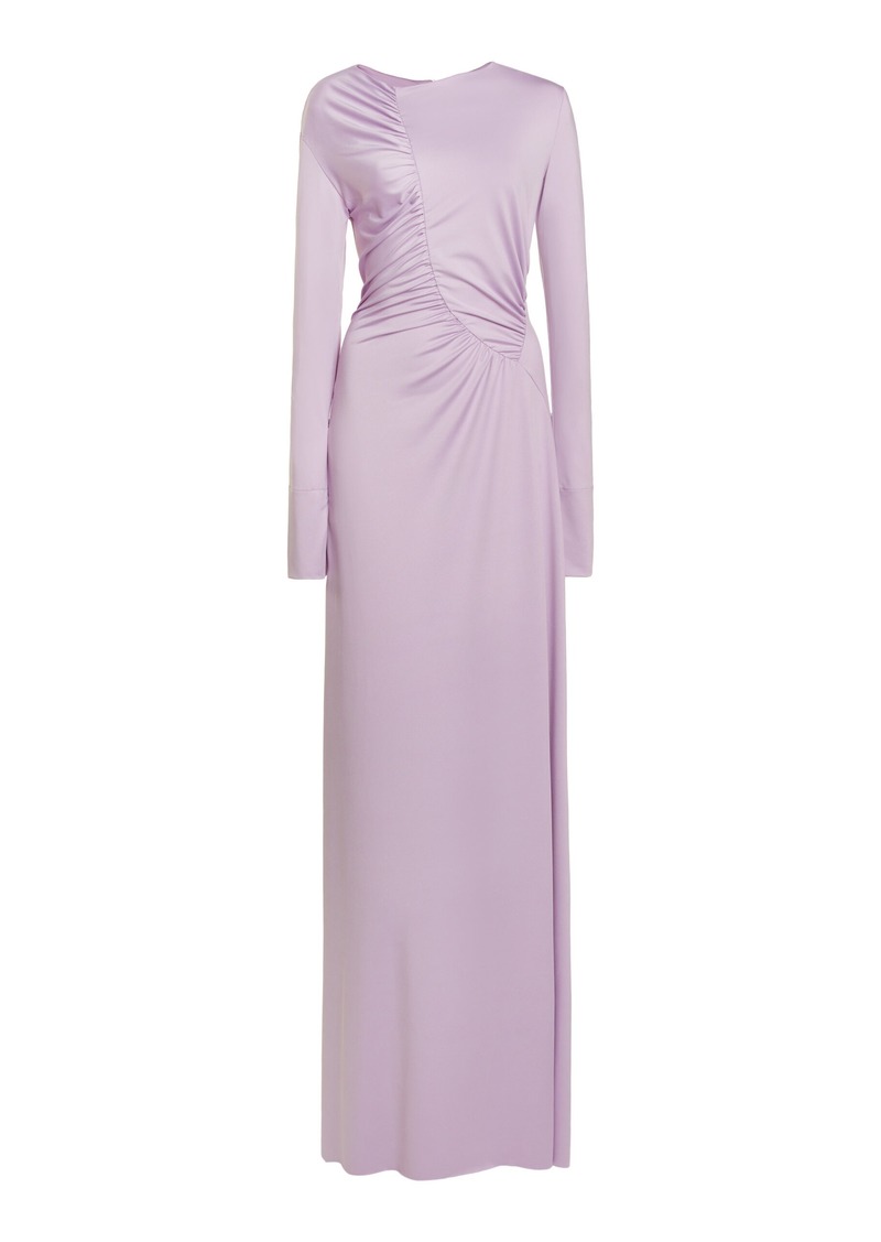 Victoria Beckham - Ruched Satin Gown - Purple - UK 8 - Moda Operandi