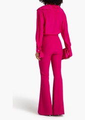 Victoria Beckham - Ruffled silk-crepe blouse - Pink - UK 4