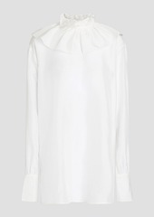 Victoria Beckham - Ruffled silk-habotai blouse - White - UK 8