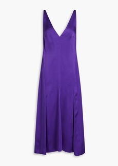 Victoria Beckham - Satin-crepe midi dress - Purple - UK 6