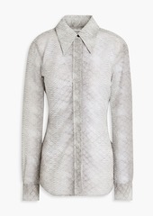 Victoria Beckham - Snake-print cloqué shirt - Gray - UK 8