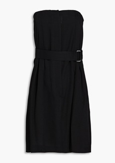 Victoria Beckham - Strapless belted canvas mini dress - Black - UK 10