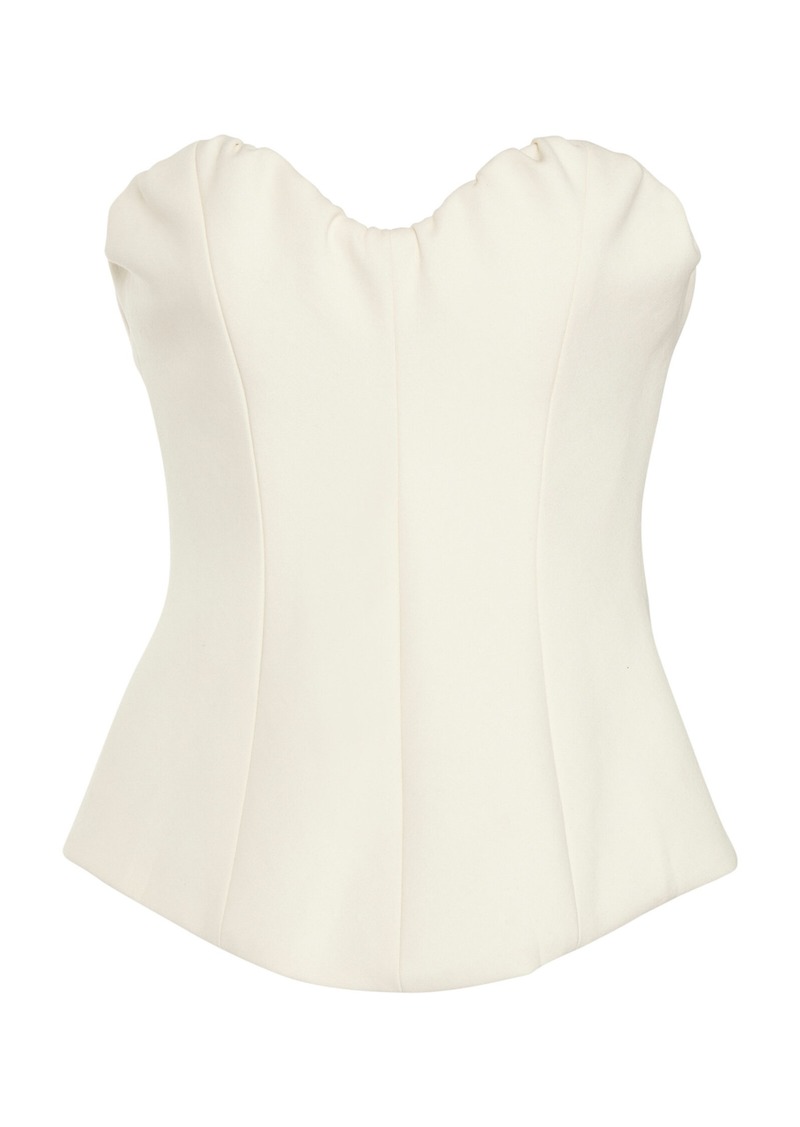 Victoria Beckham - Strapless Cotton Corset Top - Off-White - UK 8 - Moda Operandi
