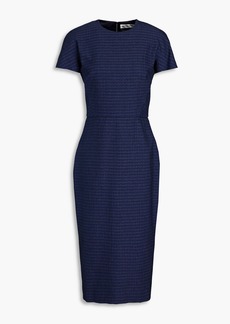Victoria Beckham - Stretch-cotton jacquard midi dress - Blue - UK 6