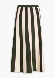 Victoria Beckham - Striped knitted midi skirt - Green - M