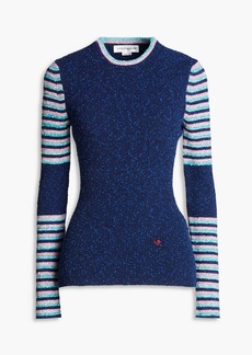 Victoria Beckham - Striped ribbed cotton-blend sweater - Blue - XS