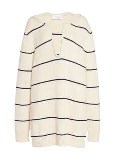 Victoria Beckham - Striped Stretch-Cotton-Silk Mini Dress - Off-White - M - Moda Operandi