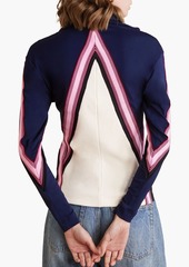 Victoria Beckham - Striped stretch-jersey sweatshirt - Blue - UK 4