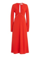 Victoria Beckham - Women's Keyhole Crepe Midi Dress - Red/black - Moda Operandi