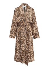Victoria Beckham - Women's Leopard Tech Paneled Trench Coat- Original - Animal - Moda Operandi