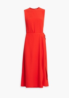 Victoria Beckham - Wrap-effect crepe midi dress - Red - UK 6