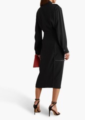 Victoria Beckham - Zip-detailed crepe midi shirt dress - Black - UK 4