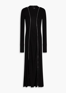 Victoria Beckham - Zip-detailed stretch-jersey midi dress - Black - UK 6