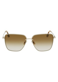 Victoria Beckham 61mm Rectangular Sunglasses in Gold/Brown at Nordstrom Rack