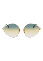 Victoria Beckham 64mm Gradient Oversize Tea Cup Sunglasses in Gold/Green Honey Rose at Nordstrom Rack