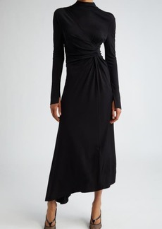Victoria Beckham Asymmetric Long Sleeve Draped Dress