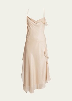 Victoria Beckham Bias-Cut Cami Asymmetric Slip Dress