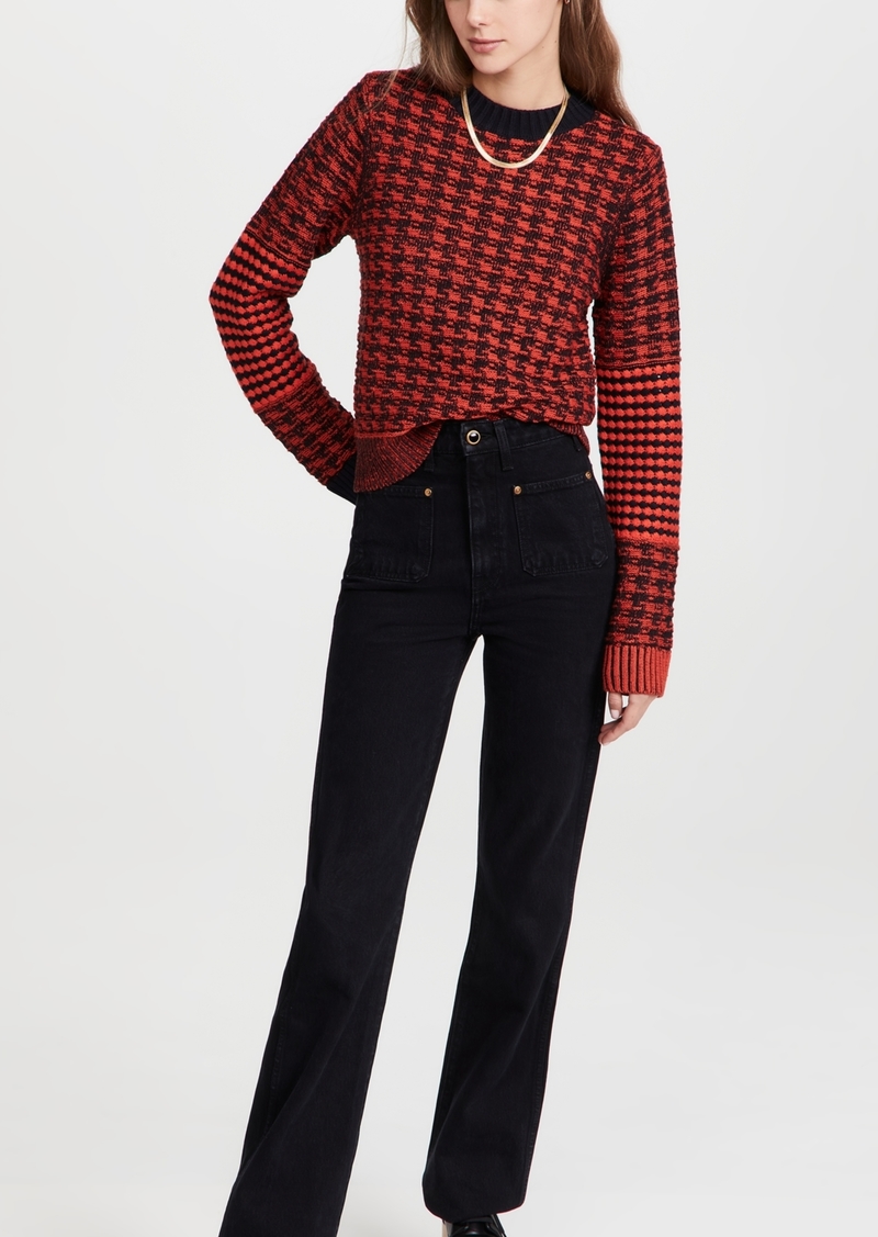 Contrast Sweater with Elbow Patches