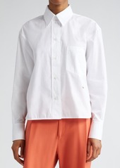 Victoria Beckham Crop Organic Cotton Poplin Button-Up Shirt