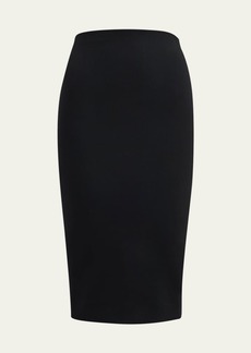 Victoria Beckham Double Wool Crepe Midi Skirt