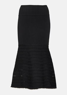 Victoria Beckham High-rise scalloped midi skirt