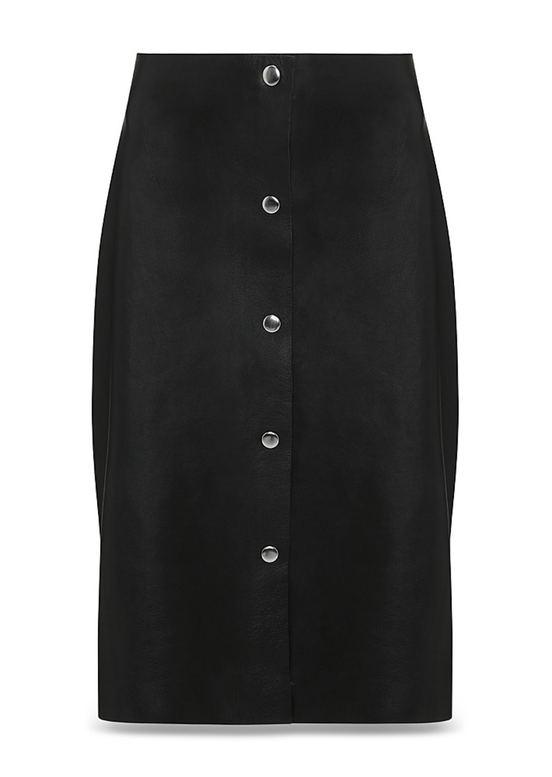 Victoria Beckham Leather Midi Skirt