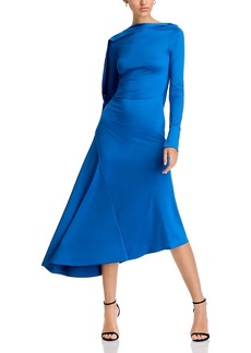 Victoria Beckham Long Sleeve Draped Midi Dress