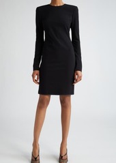 Victoria Beckham Long Sleeve Wool Blend Minidress