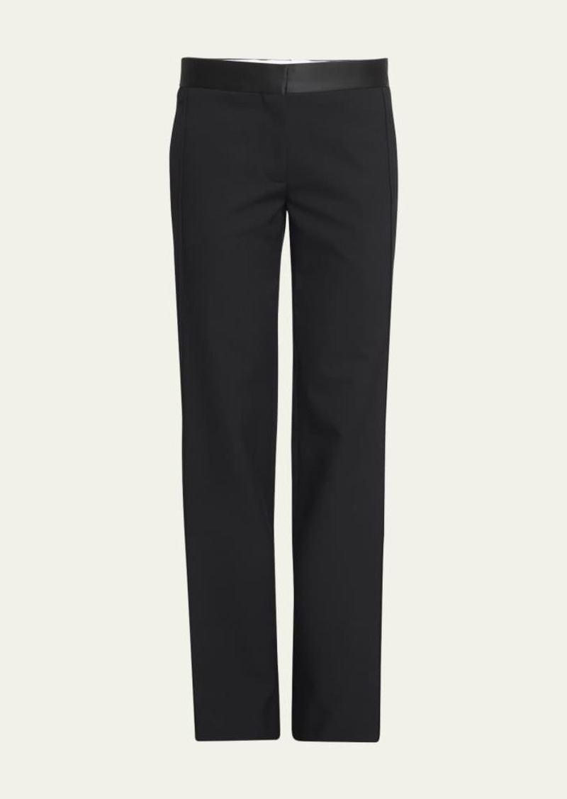 Victoria Beckham Mid-Rise Side Panel Straight-Leg Trousers