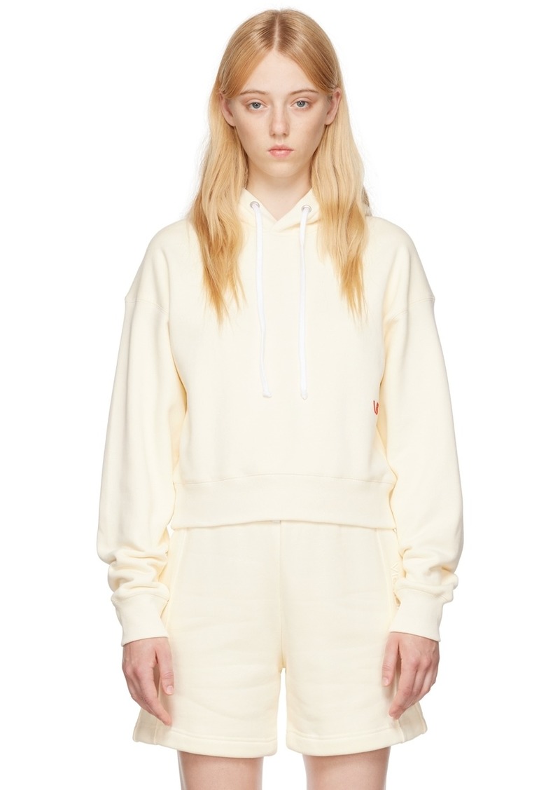 Victoria Beckham Off-White Cropped Hoodie