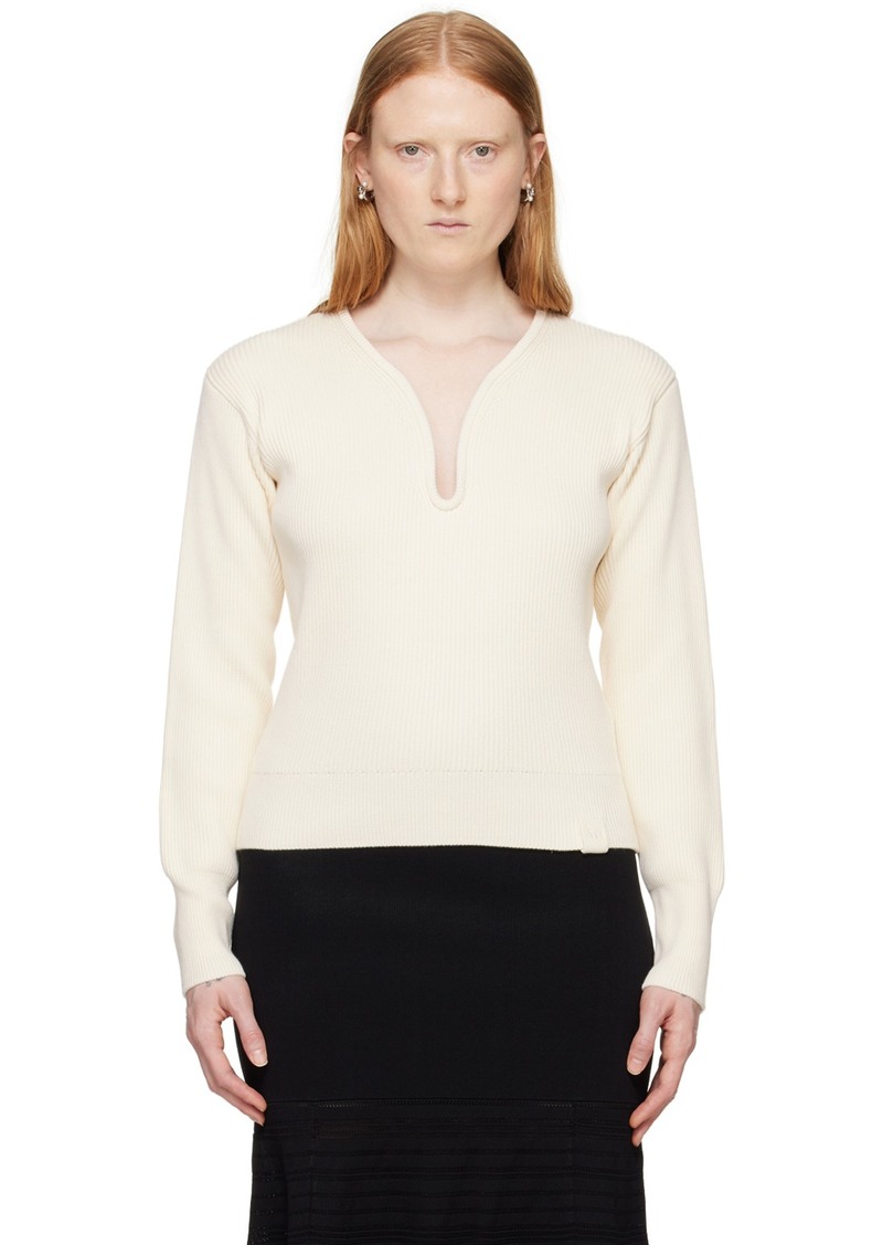 Victoria Beckham Off-White Frame Detail Sweater