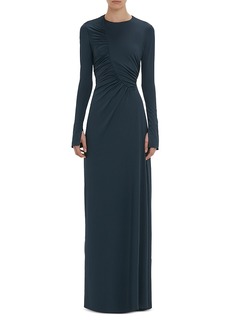 Victoria Beckham Ruched Long Sleeve Gown