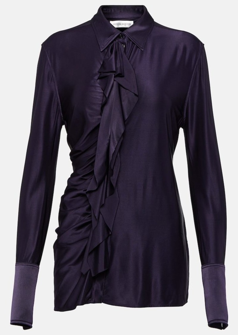 Victoria Beckham Ruffled satin shirt