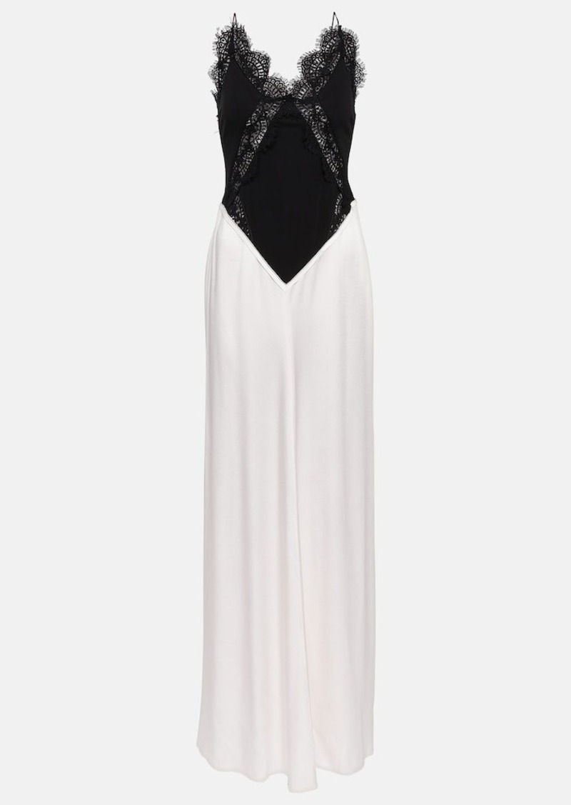 Victoria Beckham Lace-trimmed satin gown