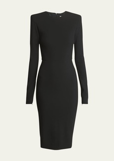 Victoria Beckham Sheath Wool Midi Dress