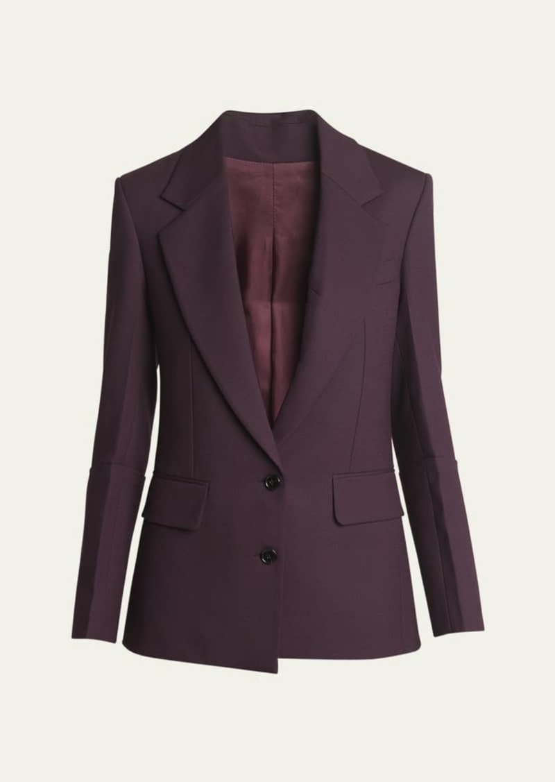 Victoria Beckham Two-Button Wool Jacket with Sleeve Detail