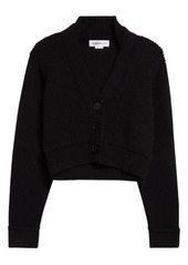 Victoria Beckham V-Neck Wool Blend Crop Cardigan