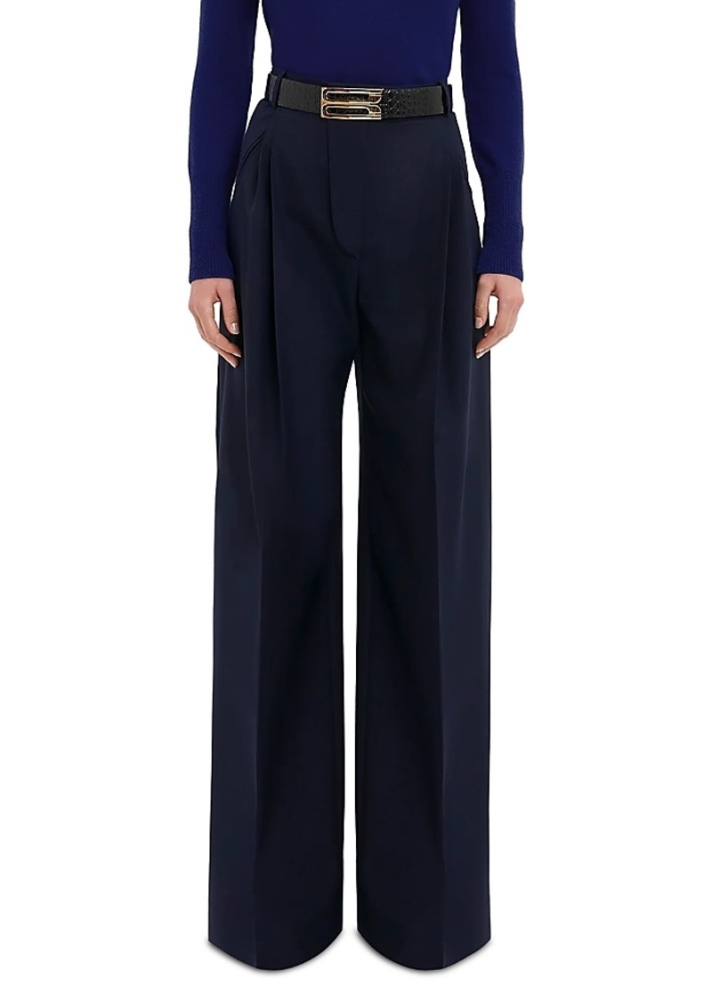 Victoria Beckham Wide Leg Pleated Pants