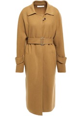 Victoria Beckham Woman Belted Wool And Cashmere-blend Coat Camel