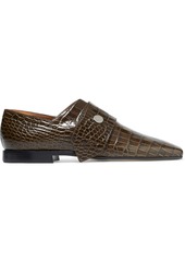 Victoria Beckham Woman Croc-effect Leather Loafers Animal Print