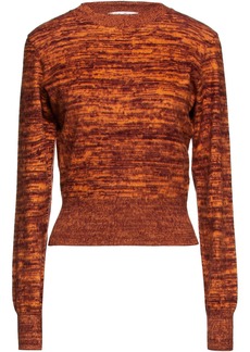 Victoria Beckham - Cropped marled brushed cotton sweater - Orange - M