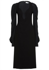 Victoria Beckham - Cutout crepe de chine midi dress - Black - UK 4