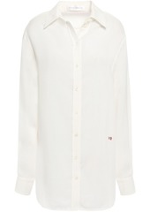 Victoria Beckham Woman Cutout Woven Shirt Off-white