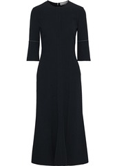 Victoria Beckham Woman Fluted Stretch-cady Midi Dress Black