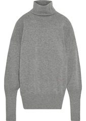 Victoria Beckham Woman Mélange Cashmere-blend Turtleneck Sweater Gray