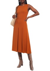 Victoria Beckham - Pleated crepe midi dress - Brown - UK 6