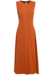 Victoria Beckham - Pleated crepe midi dress - Brown - UK 6