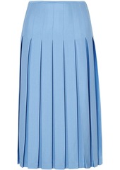 Victoria Beckham Woman Pleated Crepe Midi Skirt Light Blue