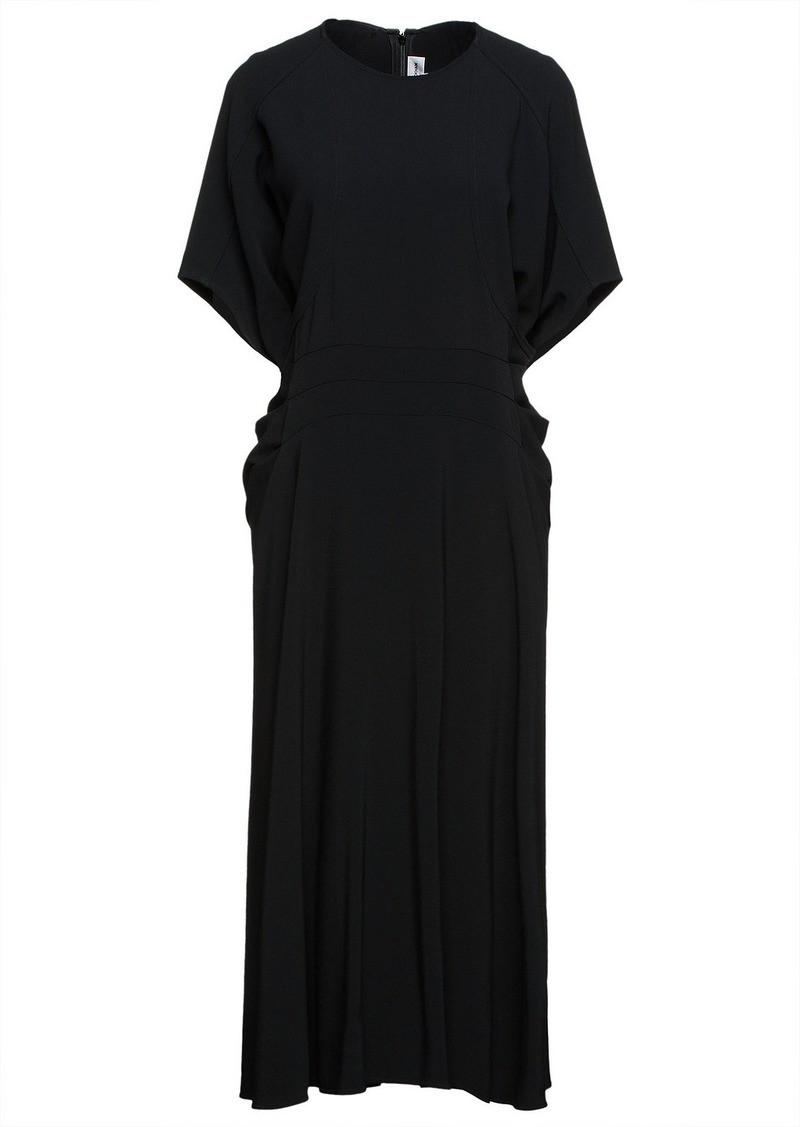 Victoria Beckham - Pleated stretch-crepe midi dress - Black - UK 6