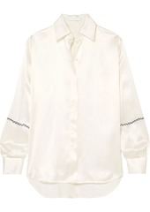 Victoria Beckham Woman Printed Silk-satin Shirt Off-white